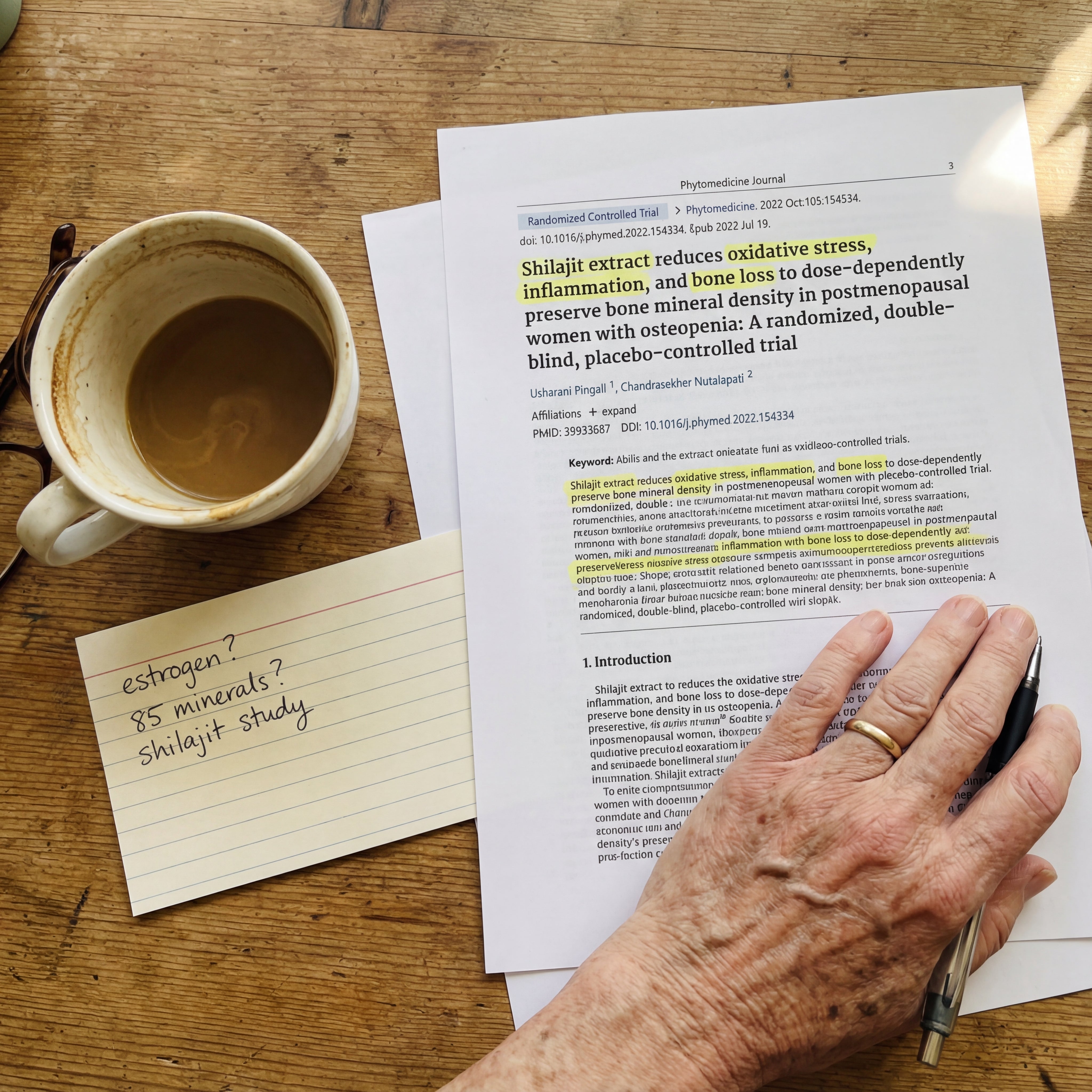 The Phytomedicine clinical trial on shilajit and postmenopausal bone loss