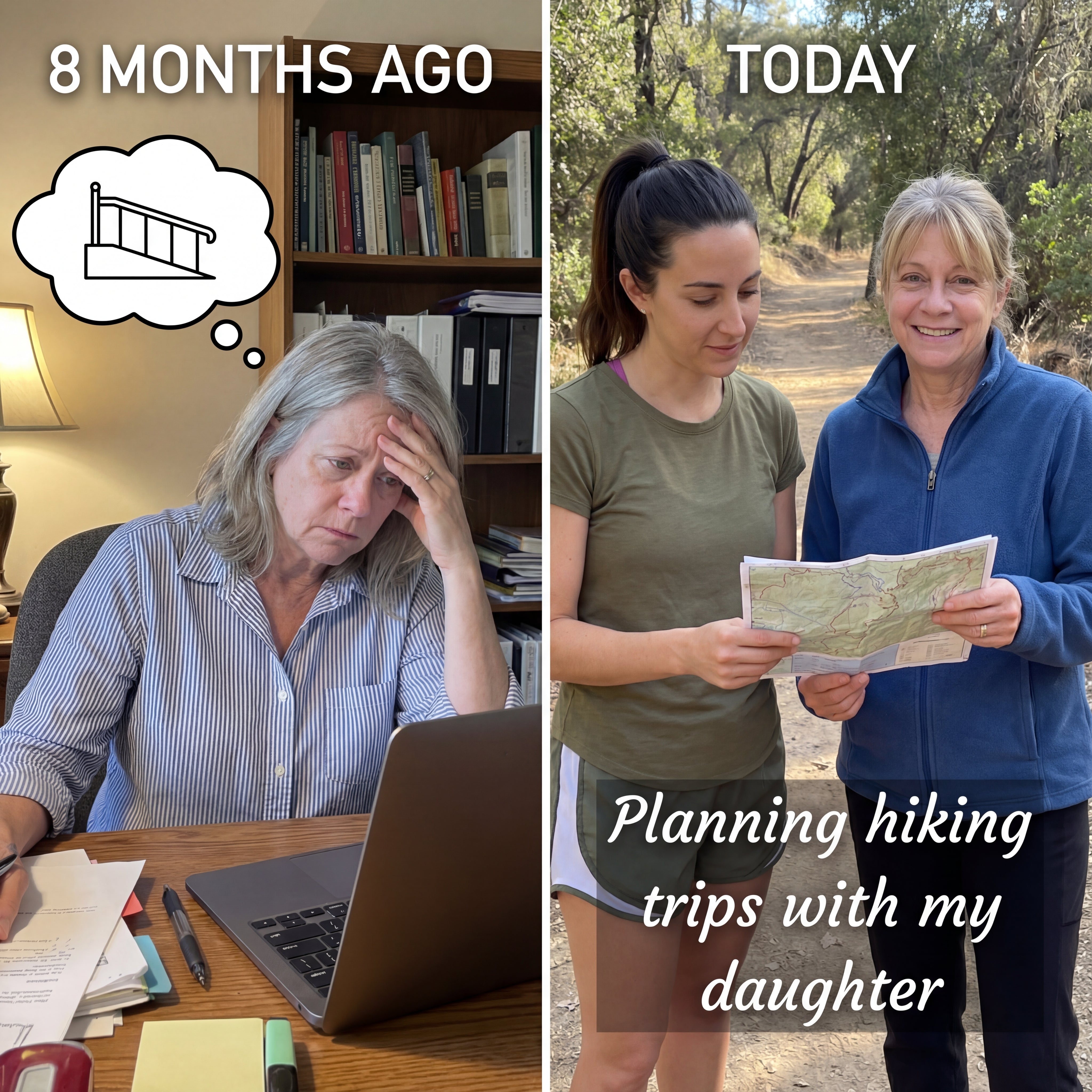 Then and now, standing on her own