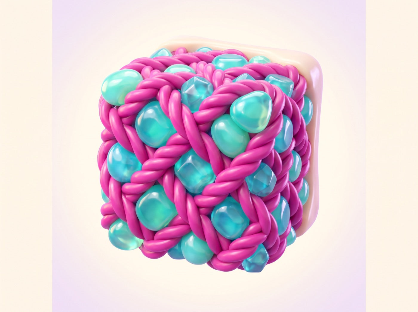 The inside of bone: a woven collagen frame with mineral packed into the spaces between the fibres