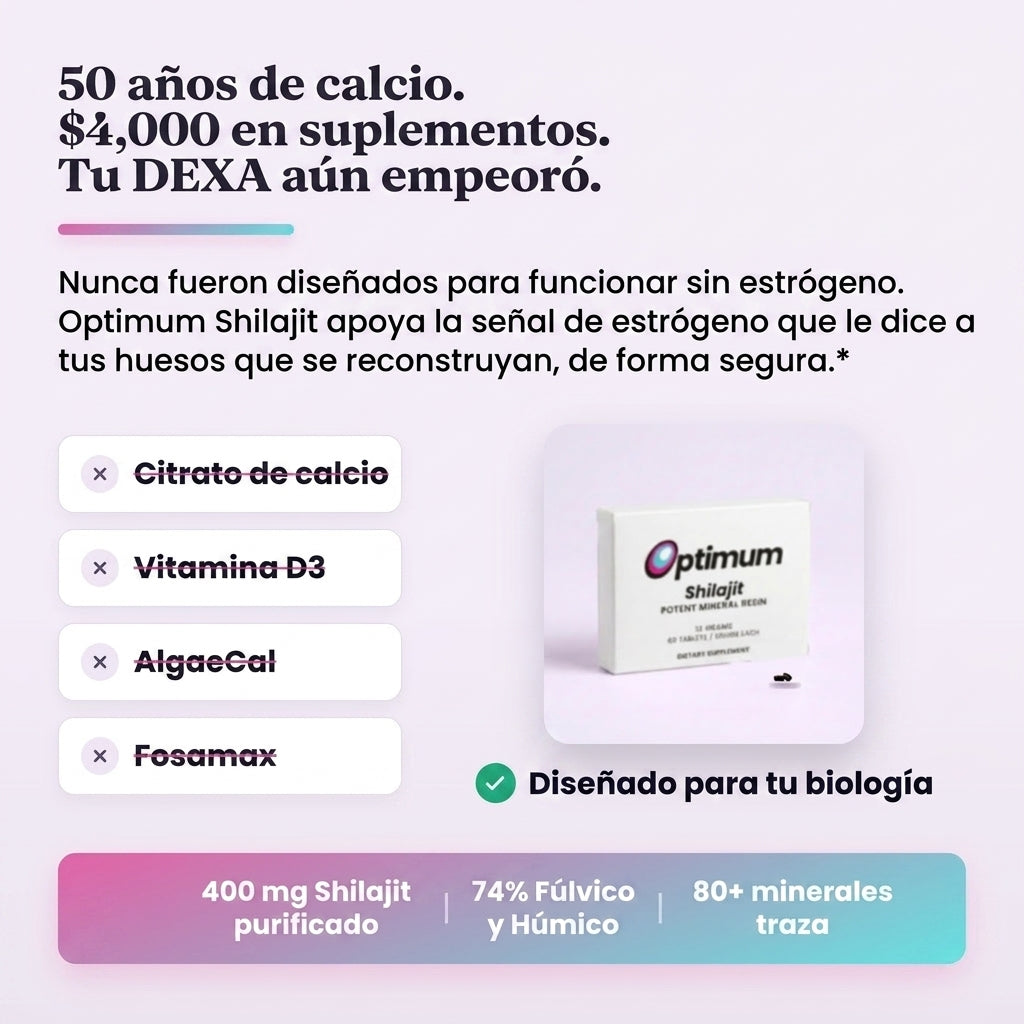 Años de calcio no funcionaron sin estrógeno, Optimum reconstruye el hueso