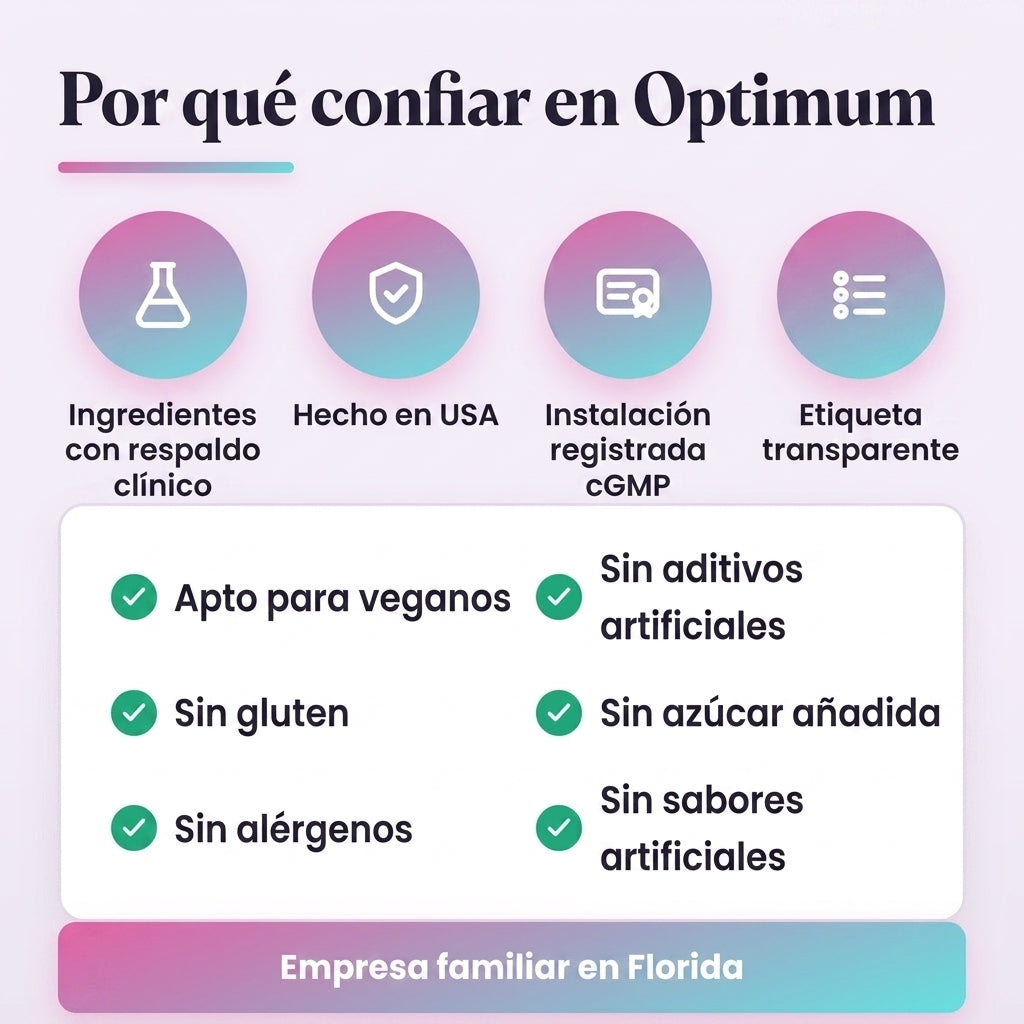 Por qué confiar en Optimum, sellos de calidad