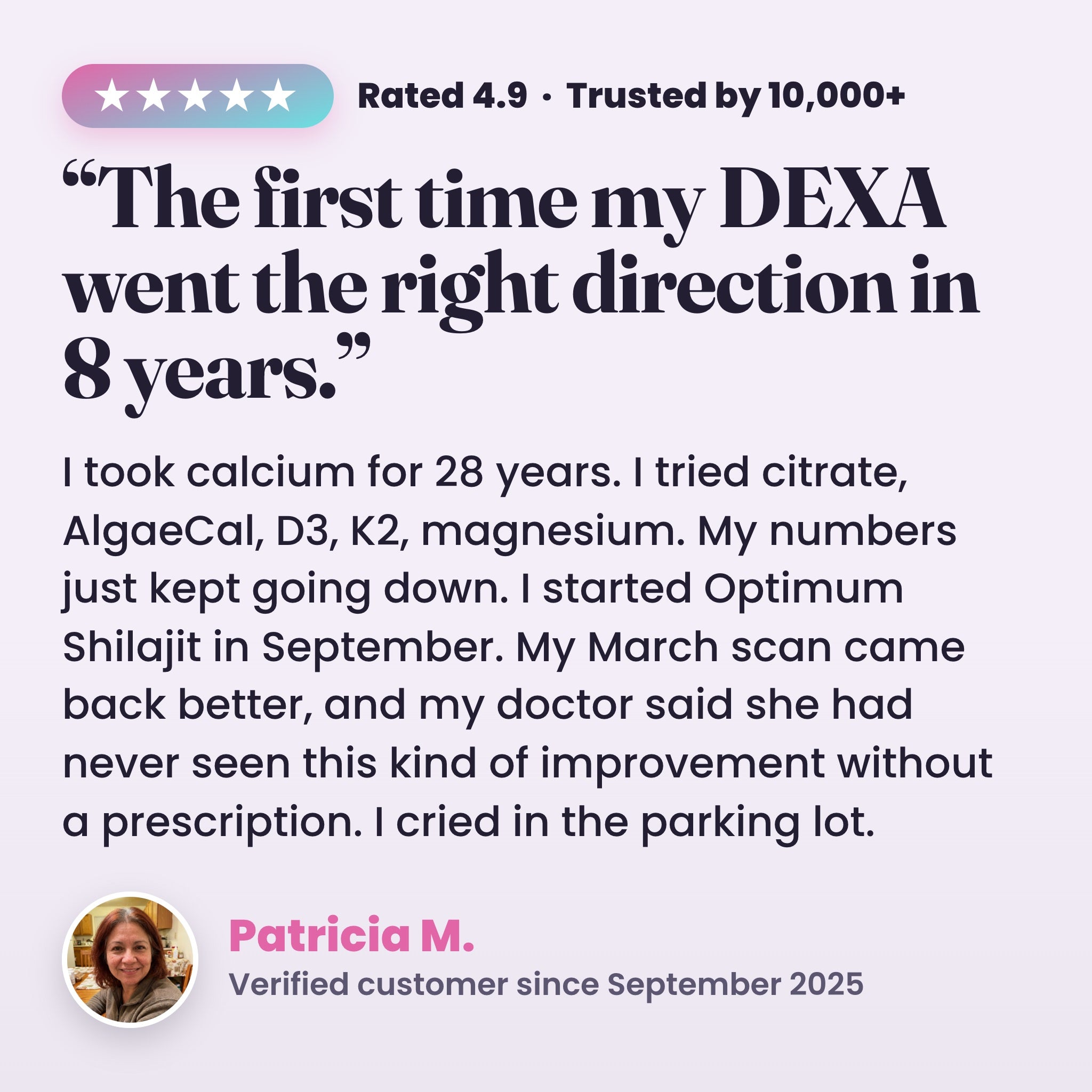 Patricia M. DEXA scan testimonial