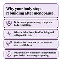Why your body stops rebuilding after menopause and how Optimum helps restore the estrogen signal