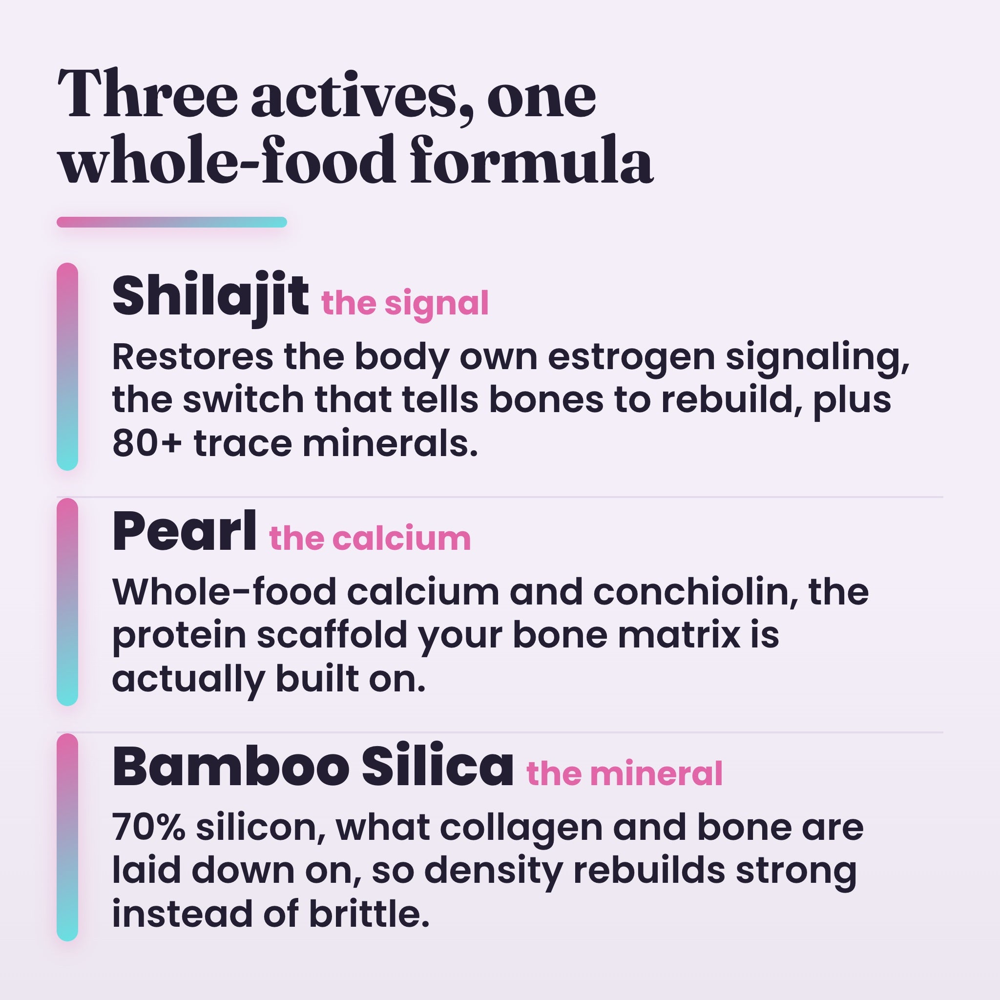 The three active minerals in the Bone Restore Trifecta