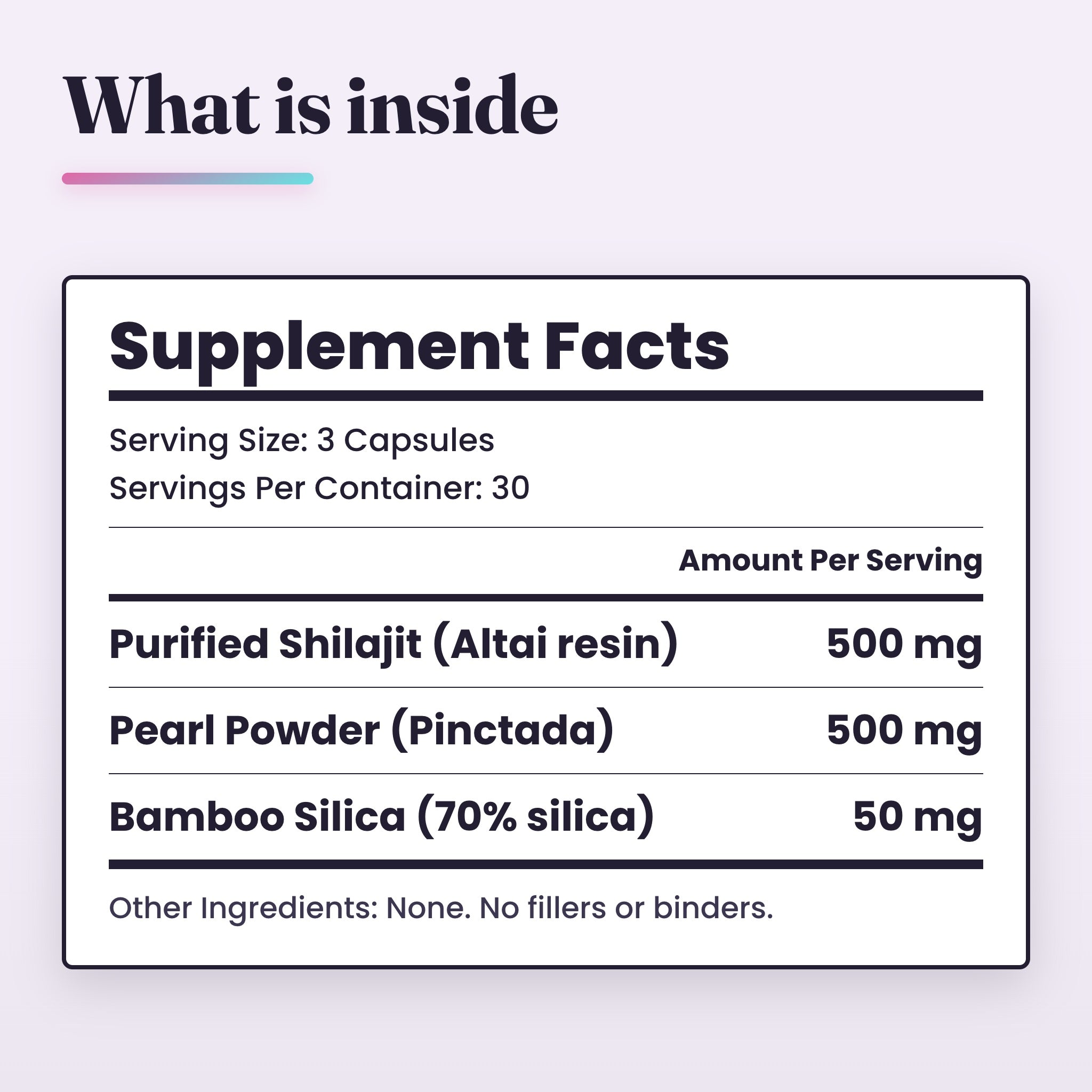 Hair Growth Trifecta supplement facts panel