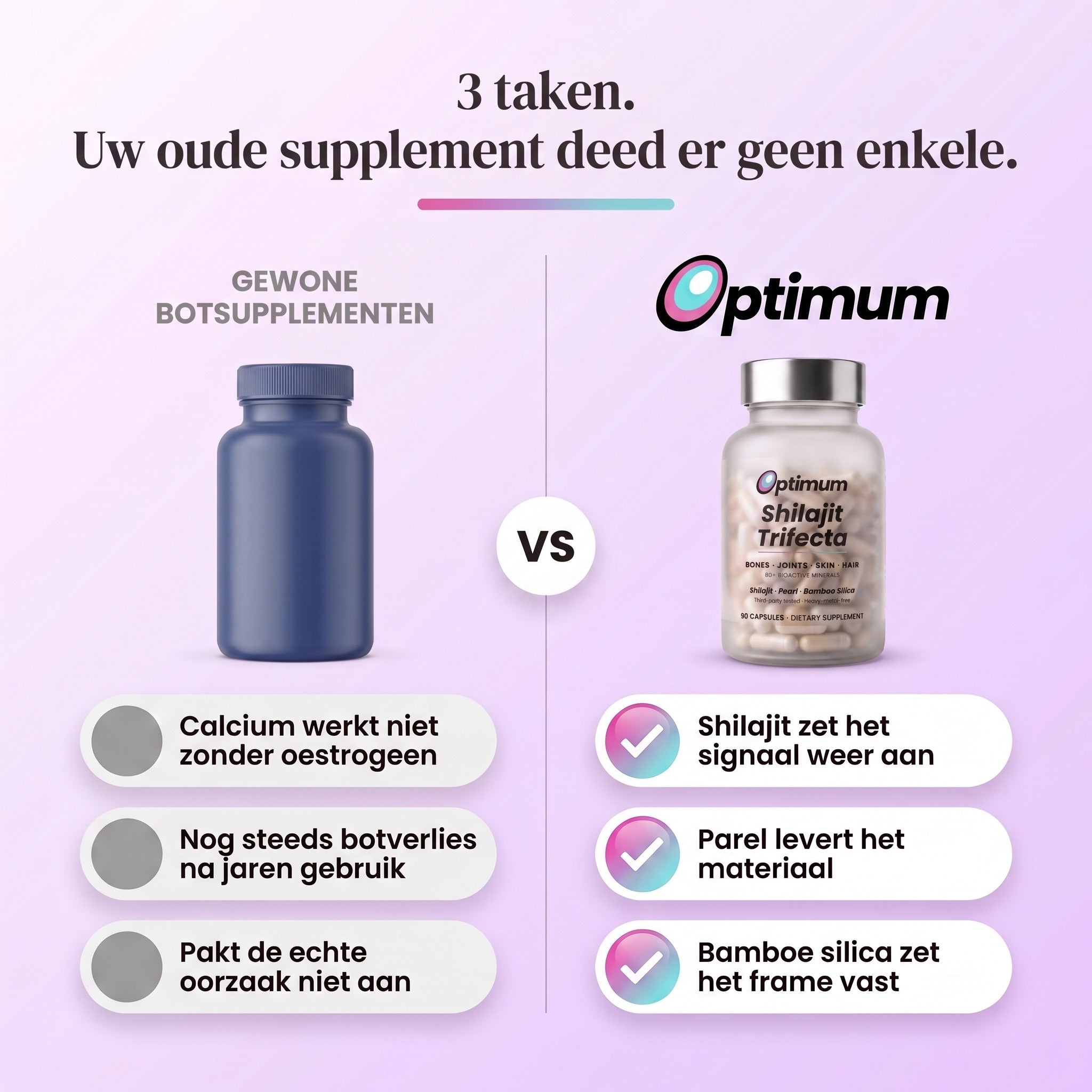 Bone Restore Trifecta vergeleken met gewone botsupplementen, 3 taken die uw oude supplement niet deed