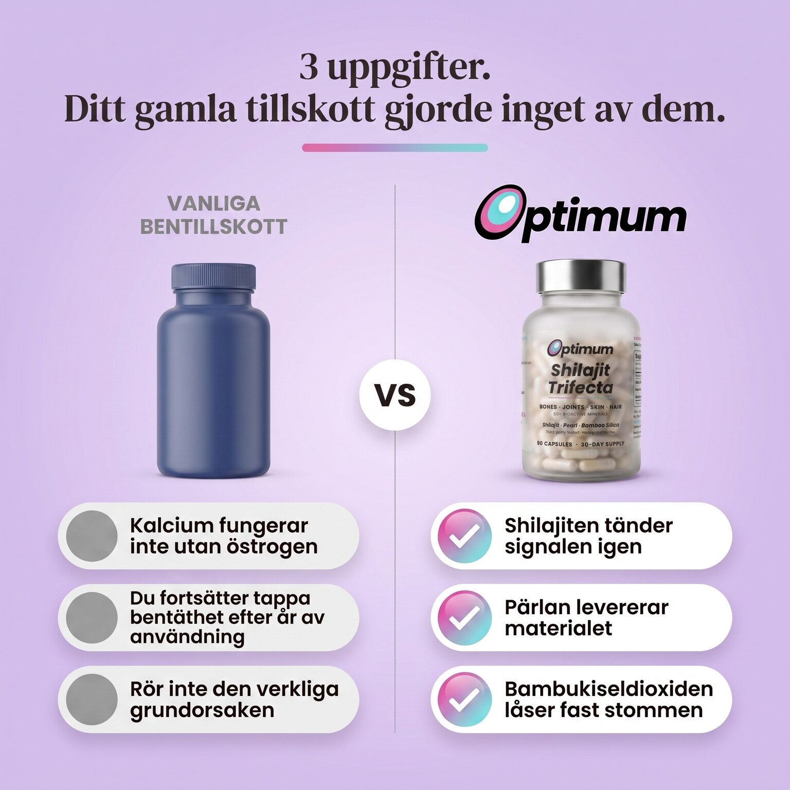 Bone Restore Trifecta jämfört med vanliga bentillskott, 3 uppgifter som ditt gamla tillskott inte gjorde