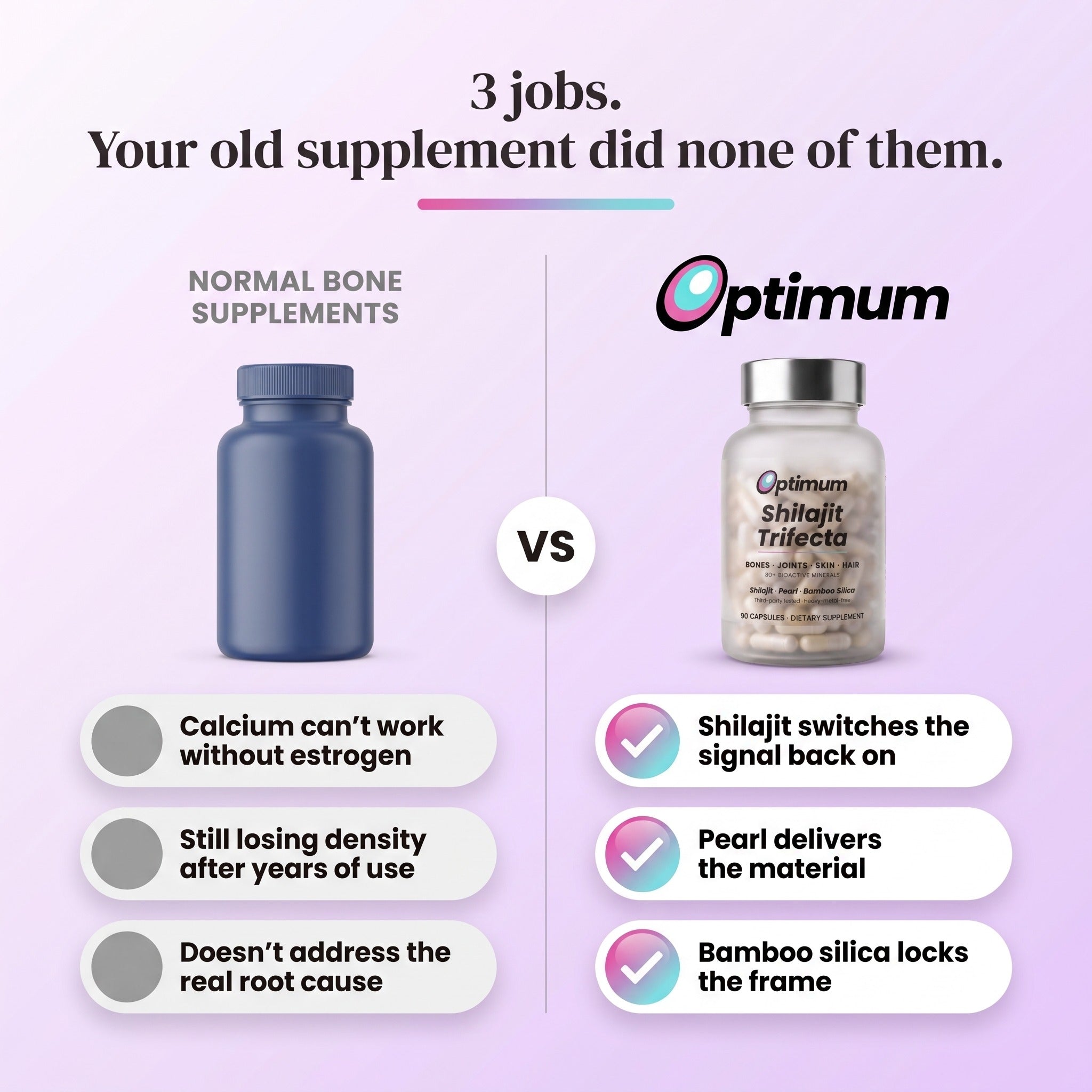 Bone Restore Trifecta versus normal bone supplements, 3 jobs your old supplement did none of them