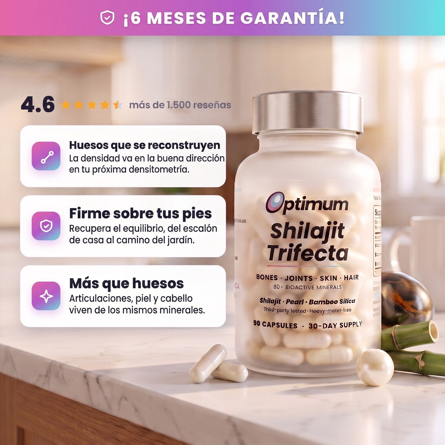 Optimum Shilajit Trifecta, 6 meses de garantía, valorado con 4,6 por más de 1.500 mujeres
