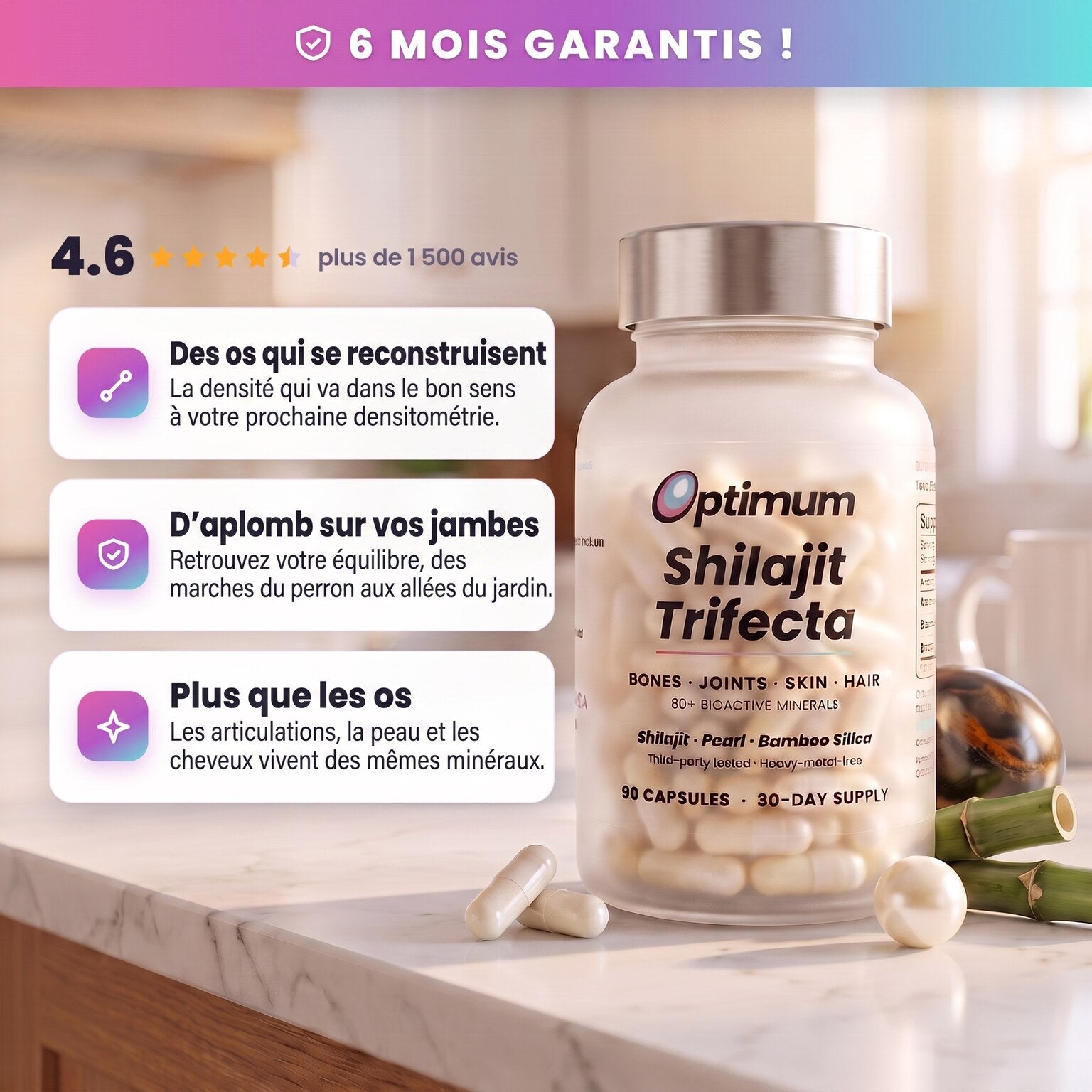 Optimum Shilajit Trifecta, 6 mois de garantie, noté 4,6 par plus de 1 500 femmes
