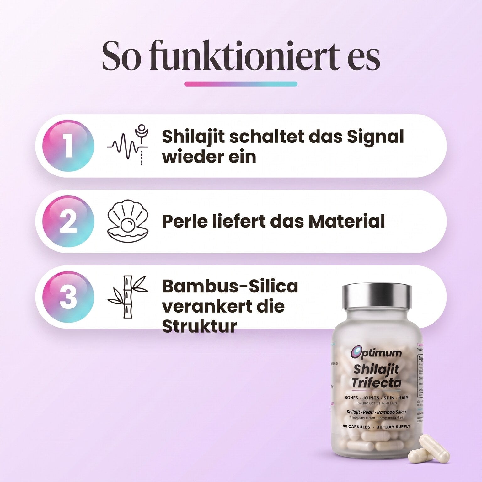 So wirkt das Bone Restore Trifecta, 3 Inhaltsstoffe 3 Aufgaben