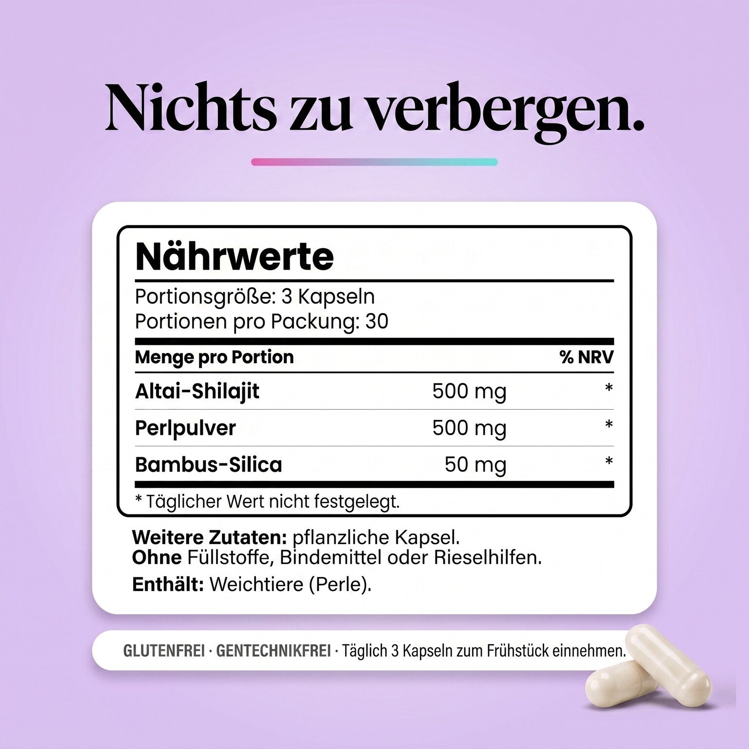 Nährwerttabelle des Bone Restore Trifecta