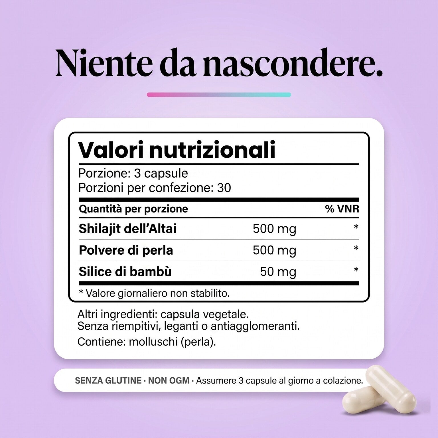 Tabella nutrizionale del Bone Restore Trifecta