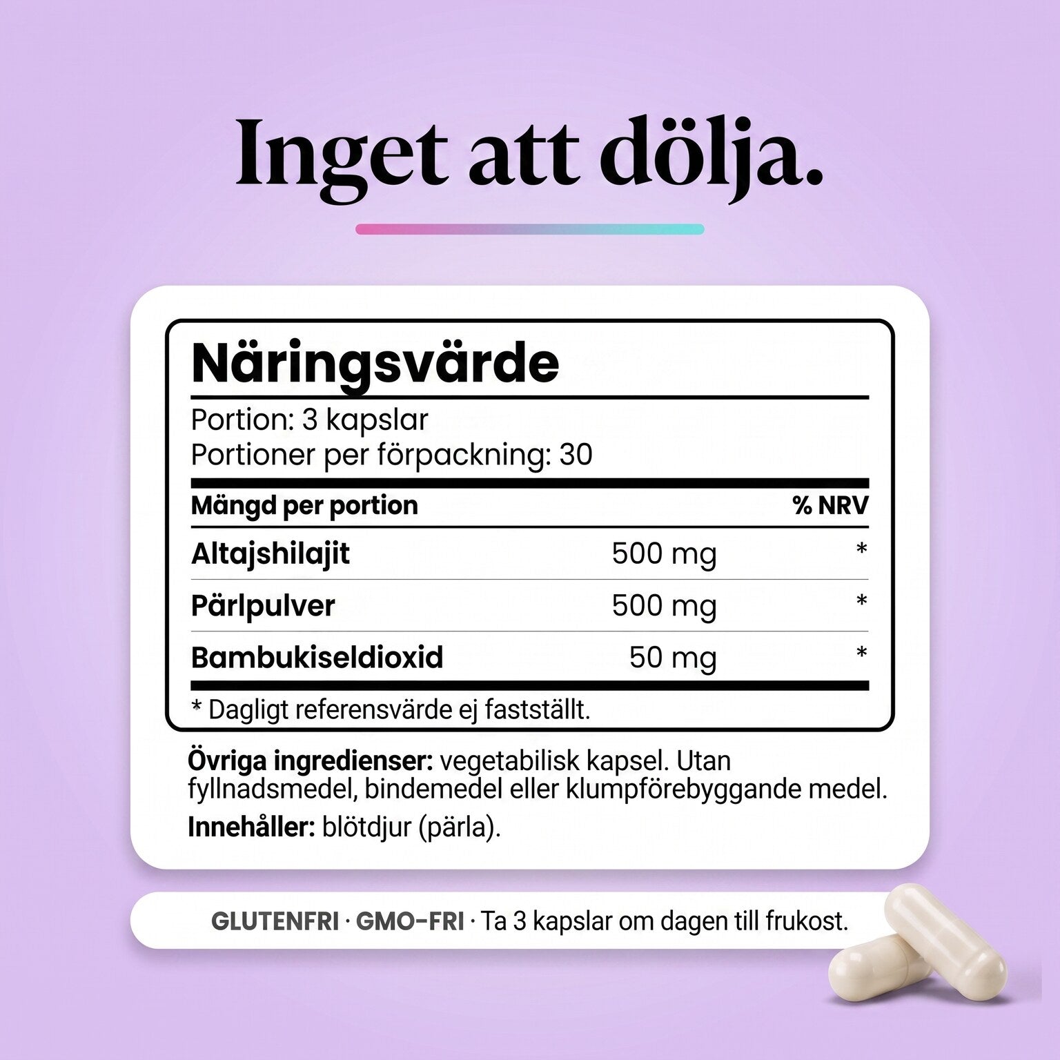 Näringsvärdespanel för Bone Restore Trifecta