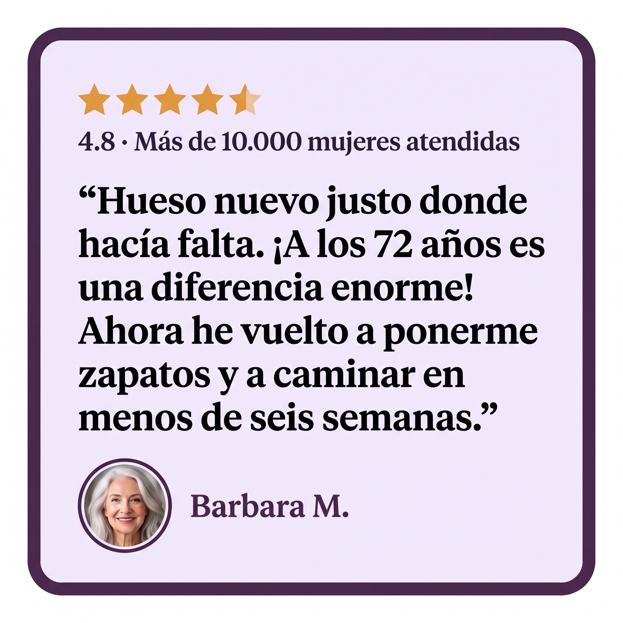 Barbara M., hueso nuevo justo donde hacía falta