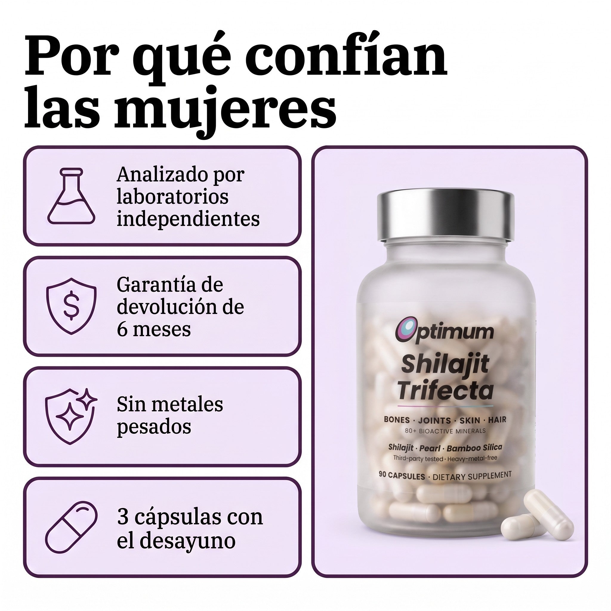 Por qué confían las mujeres, analizado por laboratorios independientes, garantía de devolución de 6 meses, sin metales pesados