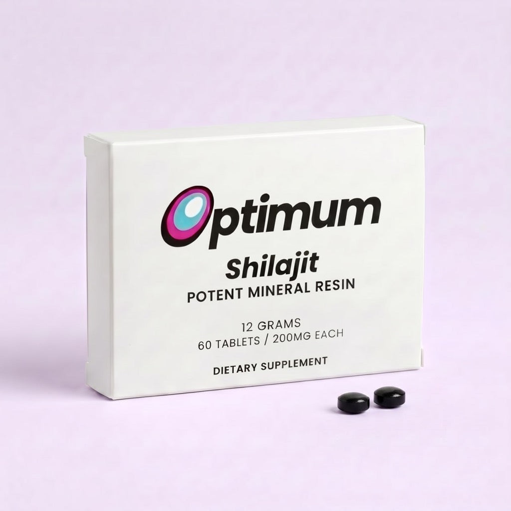 Optimum Shilajit Bone Restore Formula box, 60 tablets, with 90-day guarantee