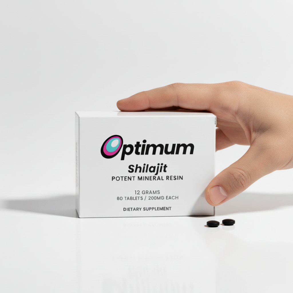 Optimum Shilajit box held in hand