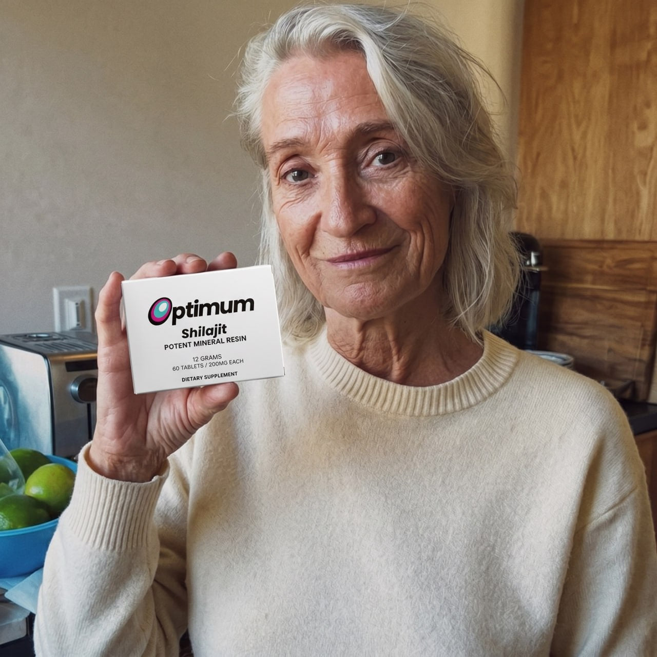 Gayle C., verified Optimum customer holding the box