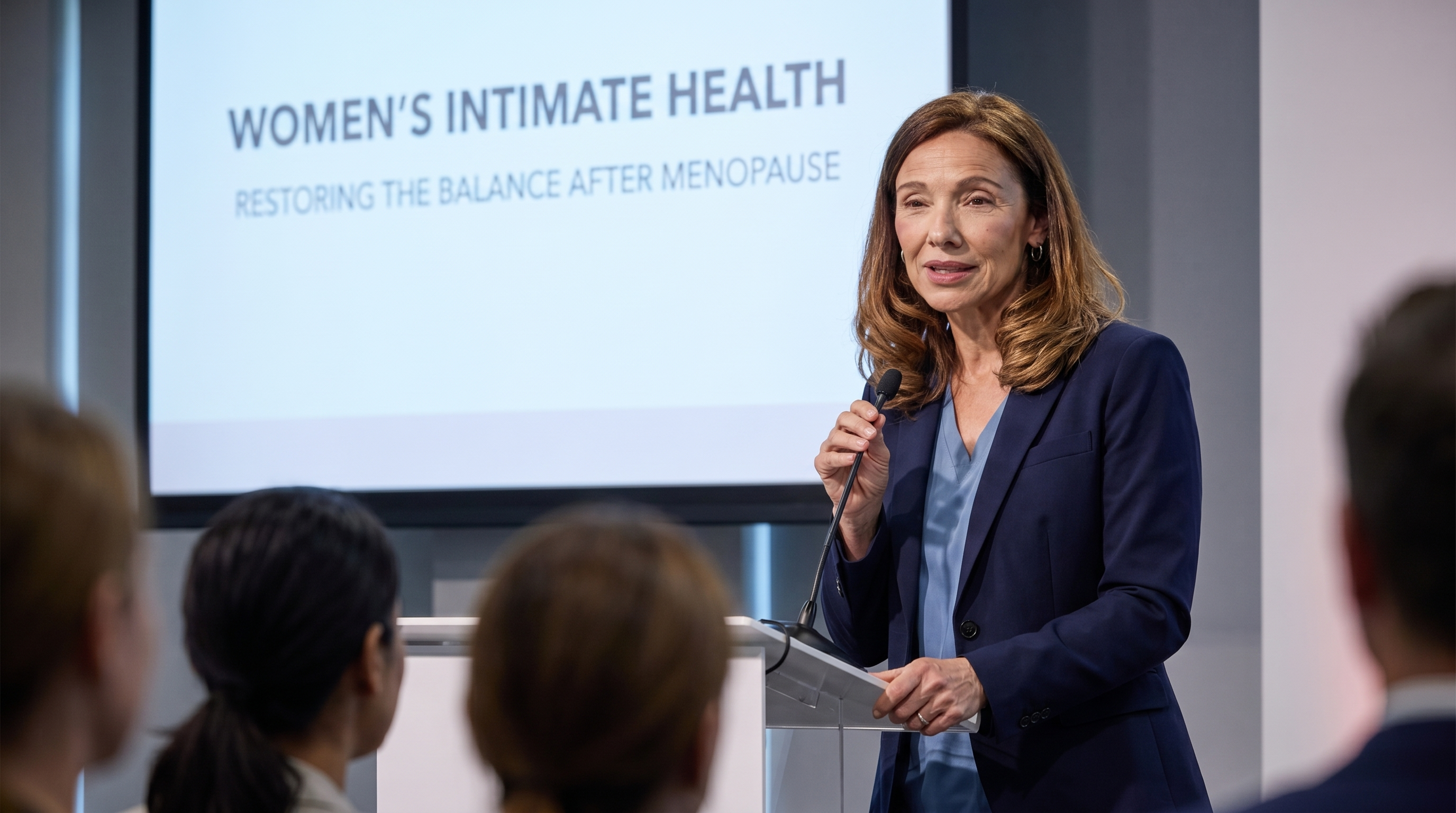 Dr. Karen Whitfield presenting on women's intimate health